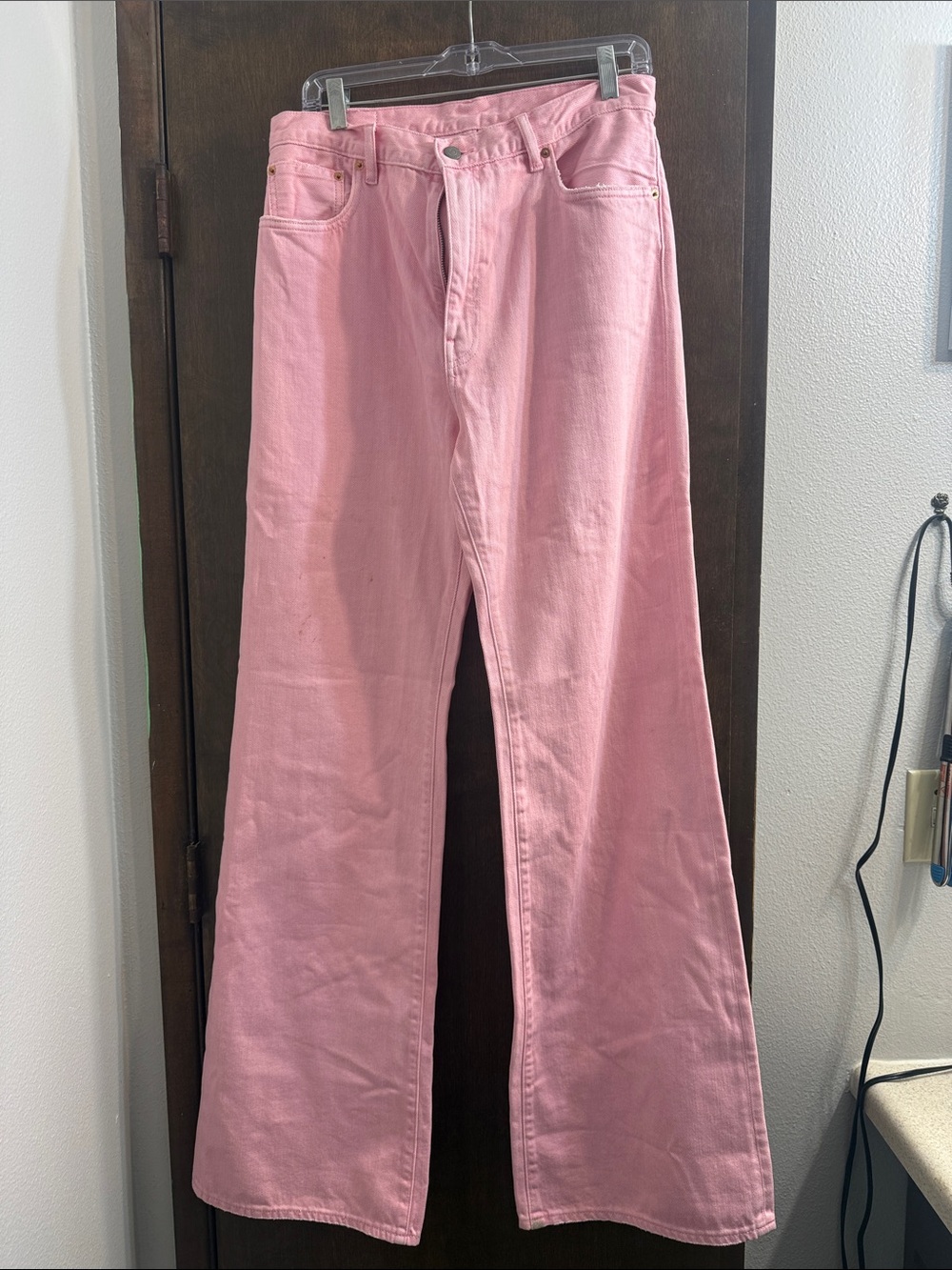 Pink Women's Wide-Leg Jeans